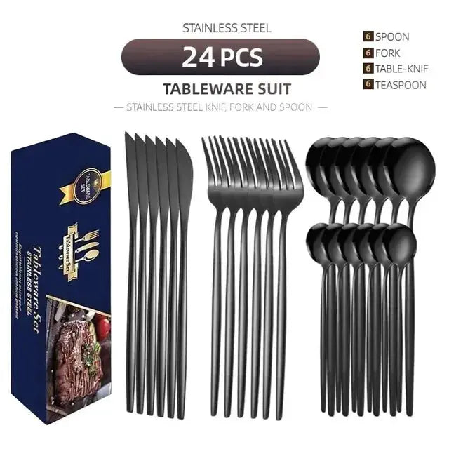 Kitchen Cutlery Sets Stainless Flatware Mirror Polished Design for Parties Birthdays Weddings Can give to Friends and Relatives from PriceLows™