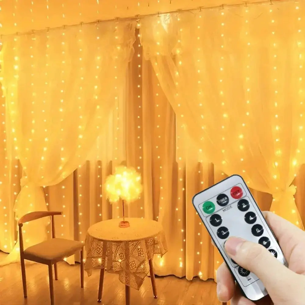 USB Plug 8 Modes LED Wedding Garland Curtain Fairy Light Curtain Lights for Home Valentine's Day Ramadan EID Mubarak Decoration from PriceLows™