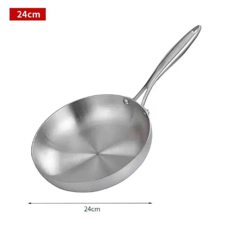 Stainless Steel Frying Pan | 304 Stainless Steel | Induction And Gas Compatible