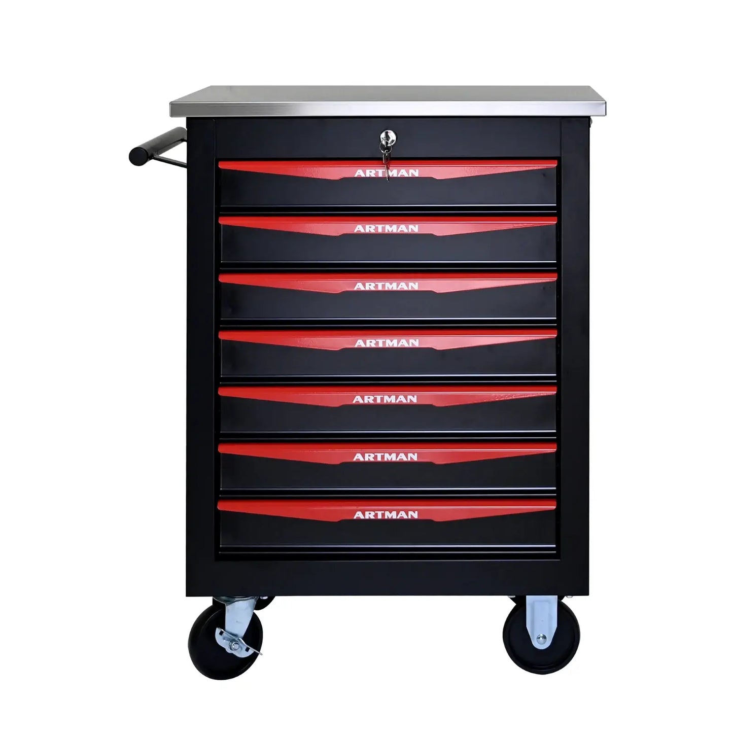 7 drawer wheeled toolbox trolley, tool cabinet, tool storage cabinet with lock and key, suitable for workshops, garages,blue from PriceLows™