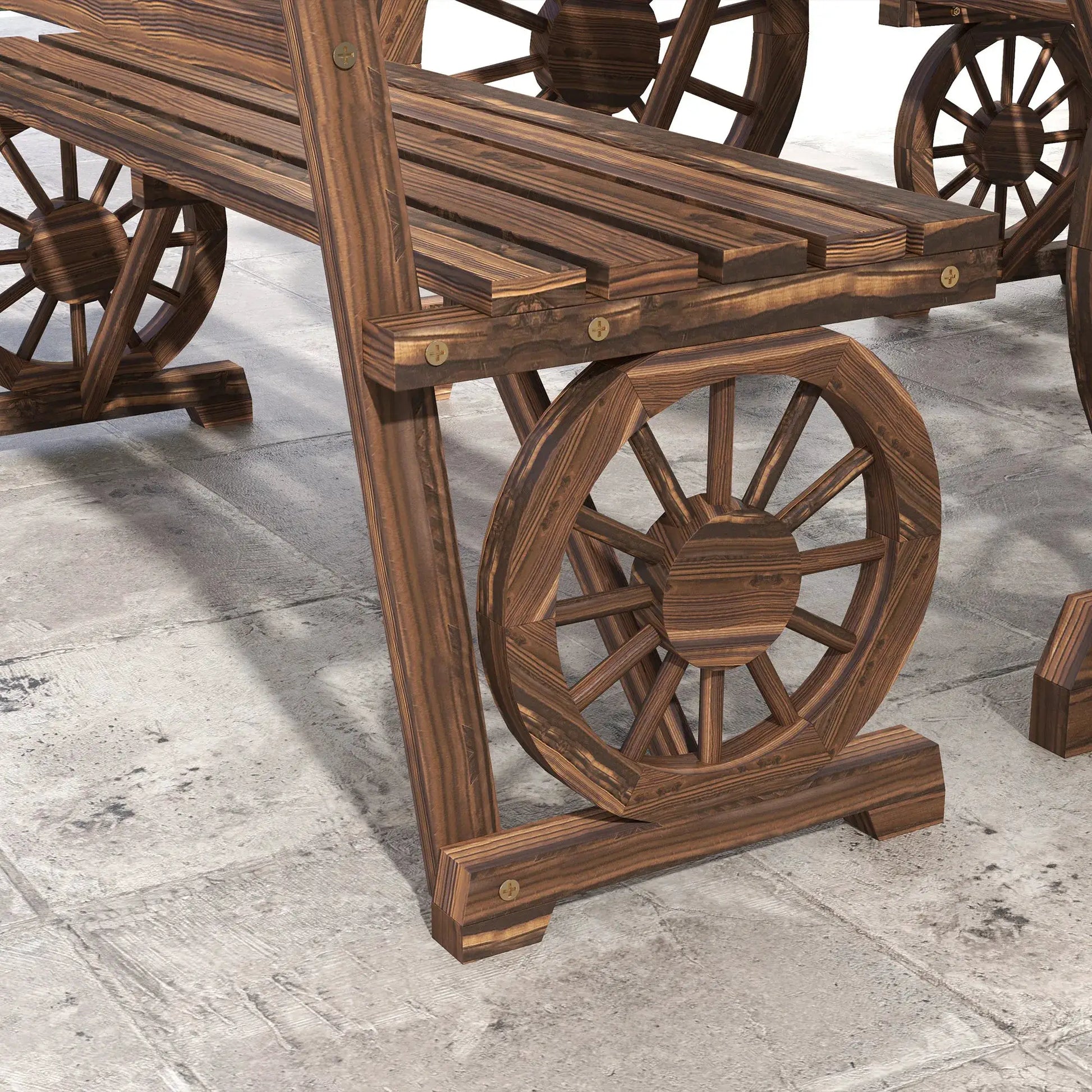 Patio Dining Set for 4 People W/ Carriage Wheels Design from PriceLows™