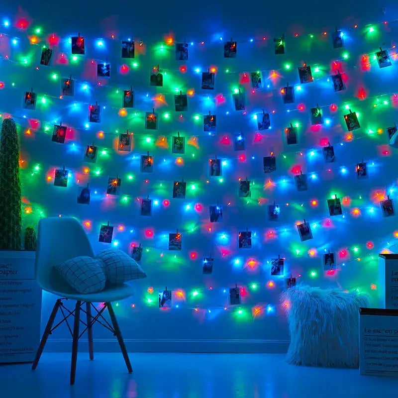 2M/5M/10M LED Photo Clip Lights String Fairy Lights Battery Box Garland Bedroom Home Party Photo Wall Wedding Christmas Decor from PriceLows™