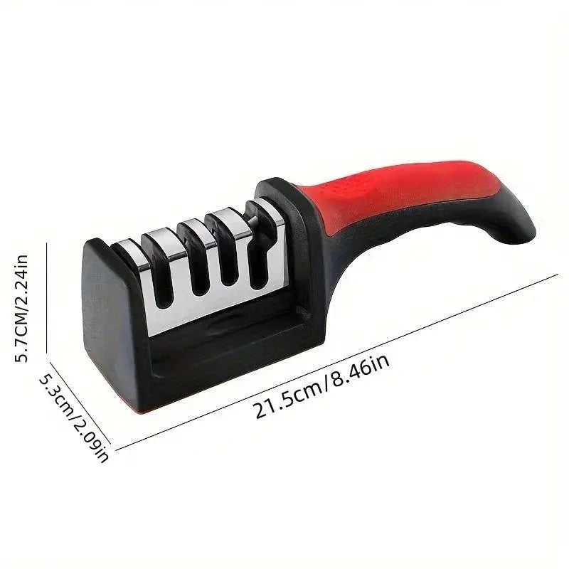 Easy and Fast Knife Sharpener, 3-Stage Sharpening System for Kitchen Knives with Non-Slip Ergonomic Handle, Safe and Efficient from PriceLows™