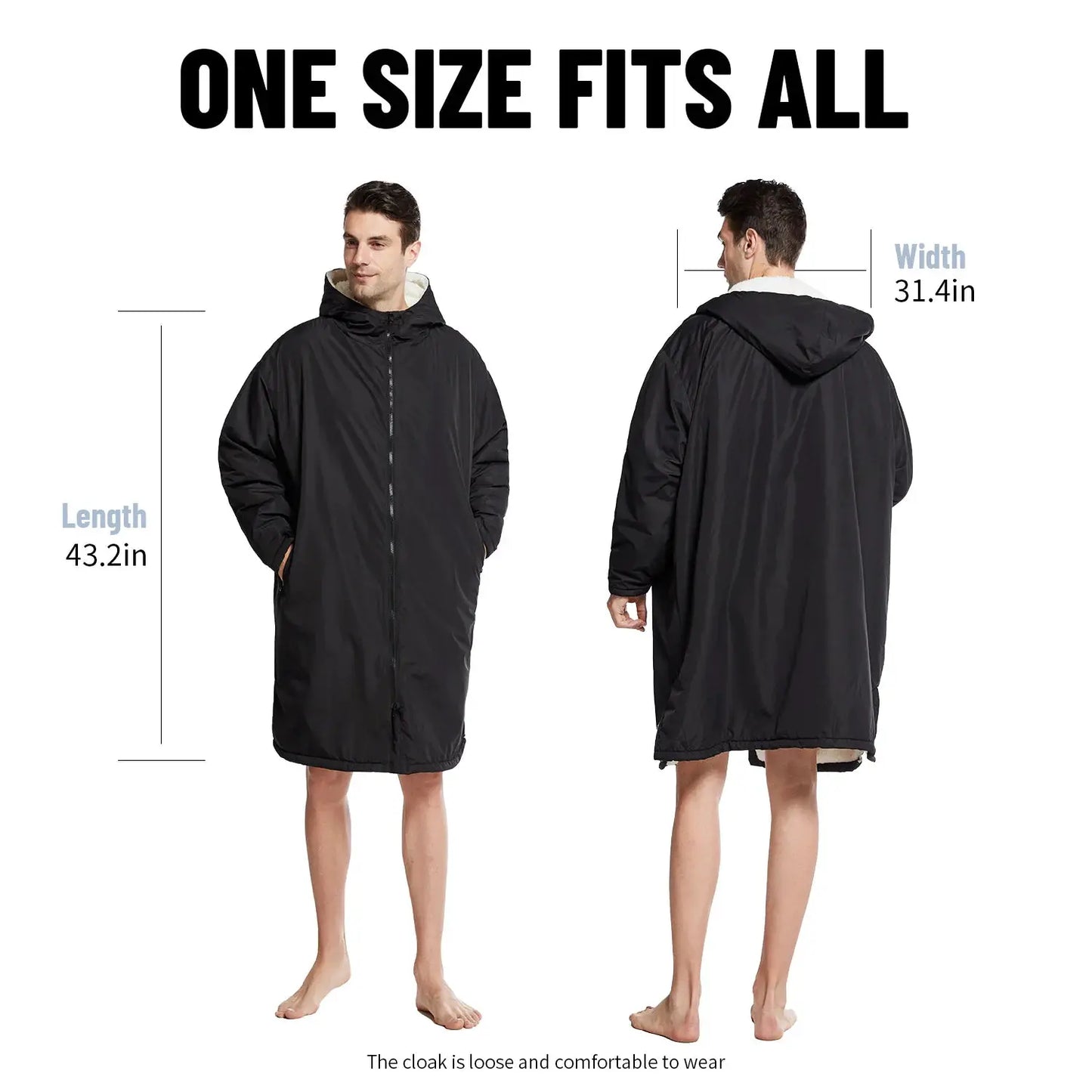 Quick Dry Changing Robe | Waterproof Soft Polyester | Navy Blue Red