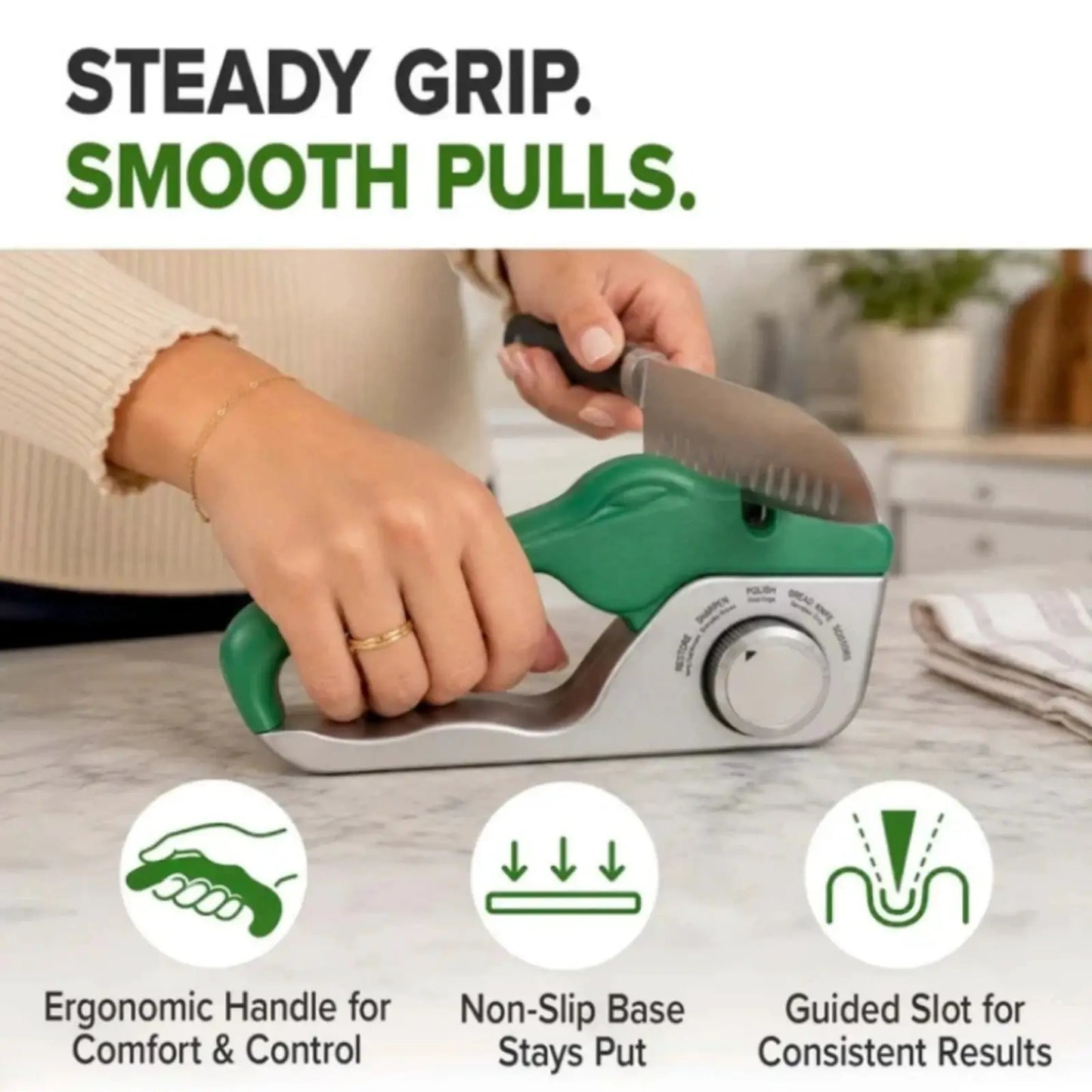 Knife Sharpener | Rotating Selector | Portable Handheld | Wear-Resistant