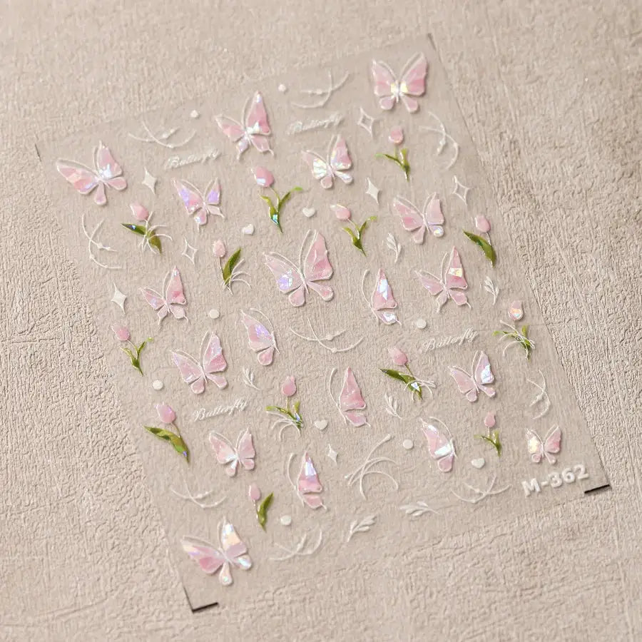 1Pcs 5D Embossed Aurora Butterfly Nail Art Stickers Self Adhesive Decals For Nails Decoration DIY 3D Acrylic Nail Supplies Parts from PriceLows™