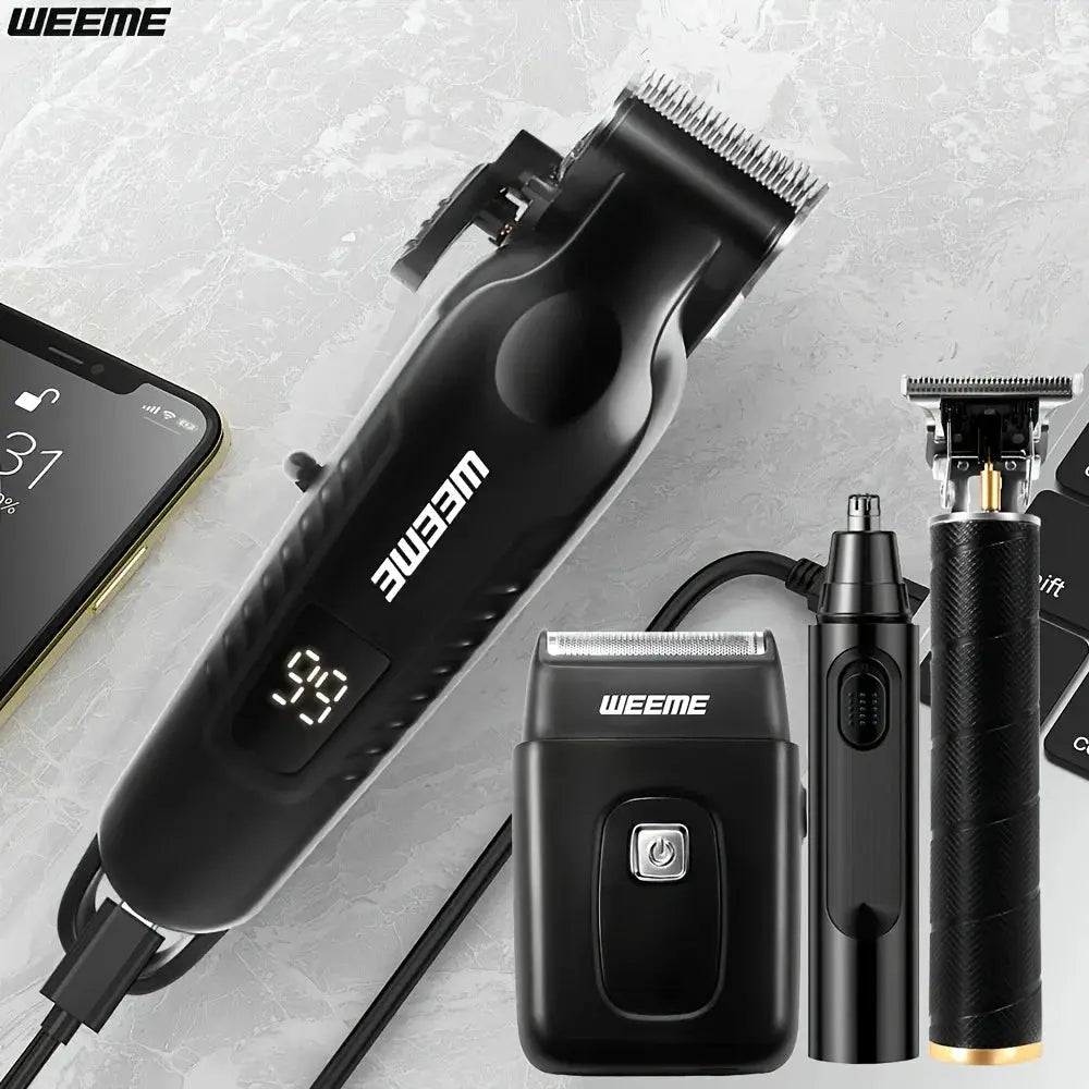Men Grooming Kit | USB Rechargeable | LCD Display | 4 in 1 Kit