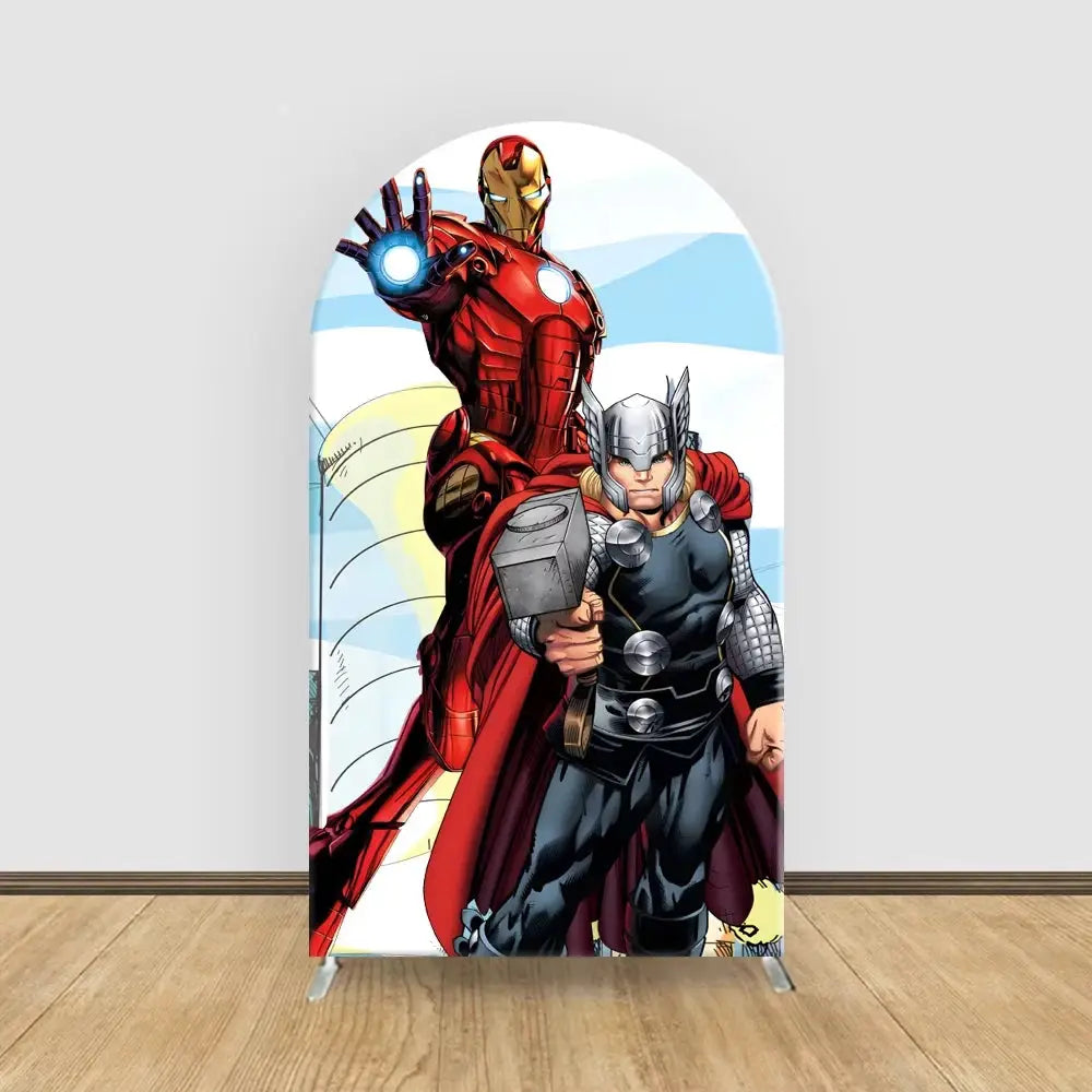 Party Backdrop | Marvel Avengers Theme | Arch Backdrop Cover | Custom Name