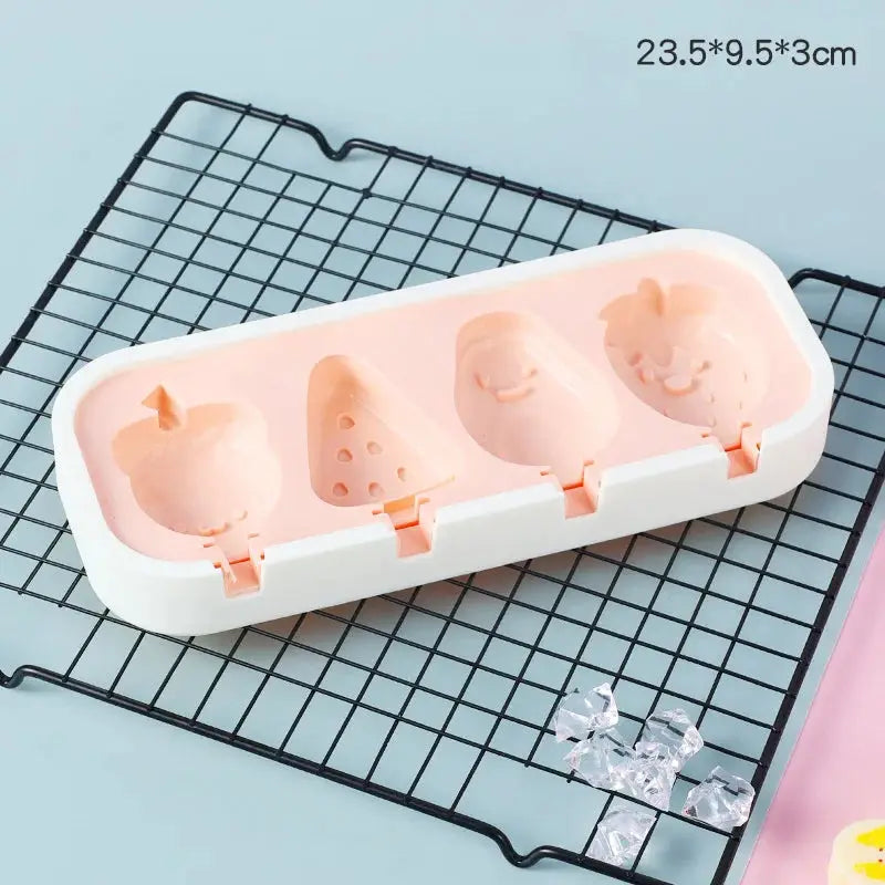 Cartoon Animals Silicone Ice Cream Mold Easy Popsicle Molds with Lid and sticks DIY Homemade Ice Lolly Ice Cream Bar Pop Molds from PriceLows™