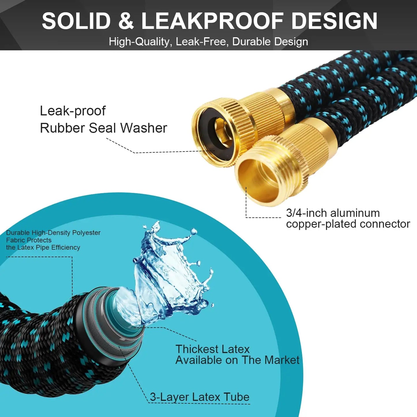 GardenJoy Expandable Garden Hose 3/4 in. x 50 ft. with 7 Function Spray Nozzle Magic Hose outdoor garden hose Water hose from PriceLows™