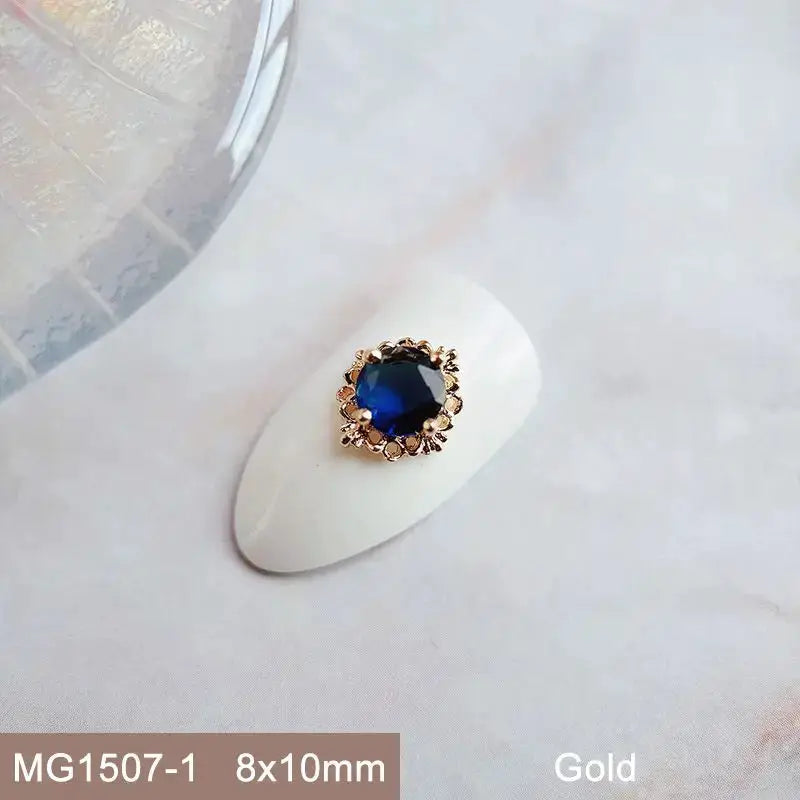 10pcs Pink Black Blue Oval Drop Round Zircon Bright Silver Nails Jewelry Decorations Nail Art Accessories Charms Parts Supplies from PriceLows™