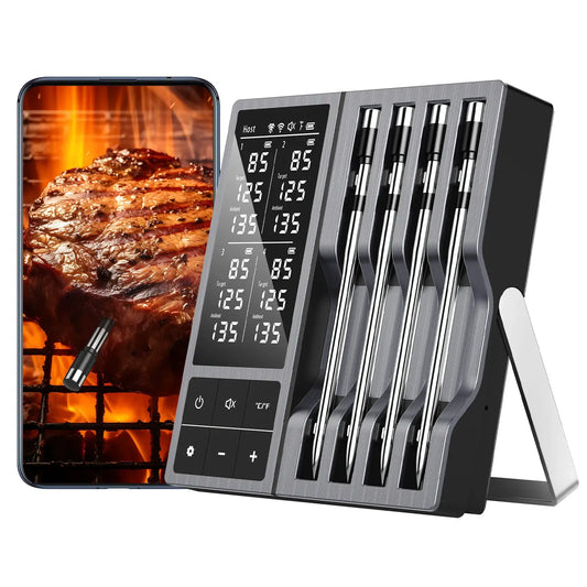 Wireless Meat Thermometer | 4 Probes | Bluetooth 5.2 | One Size