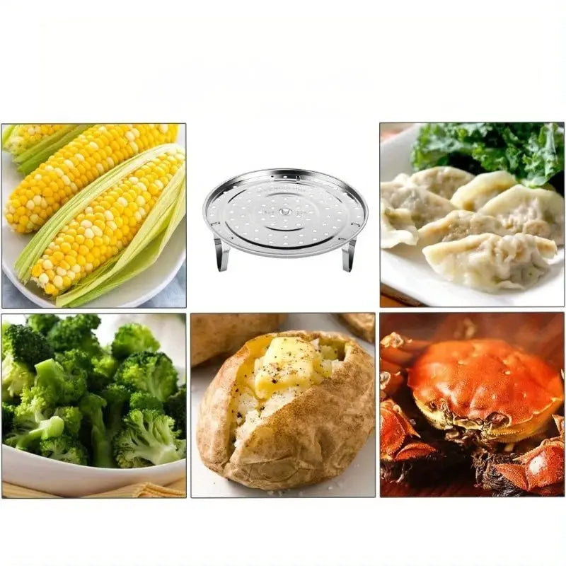 Stainless Steel Steamer Rack | Detachable Legs | Round Basket | Fits Instant Pot