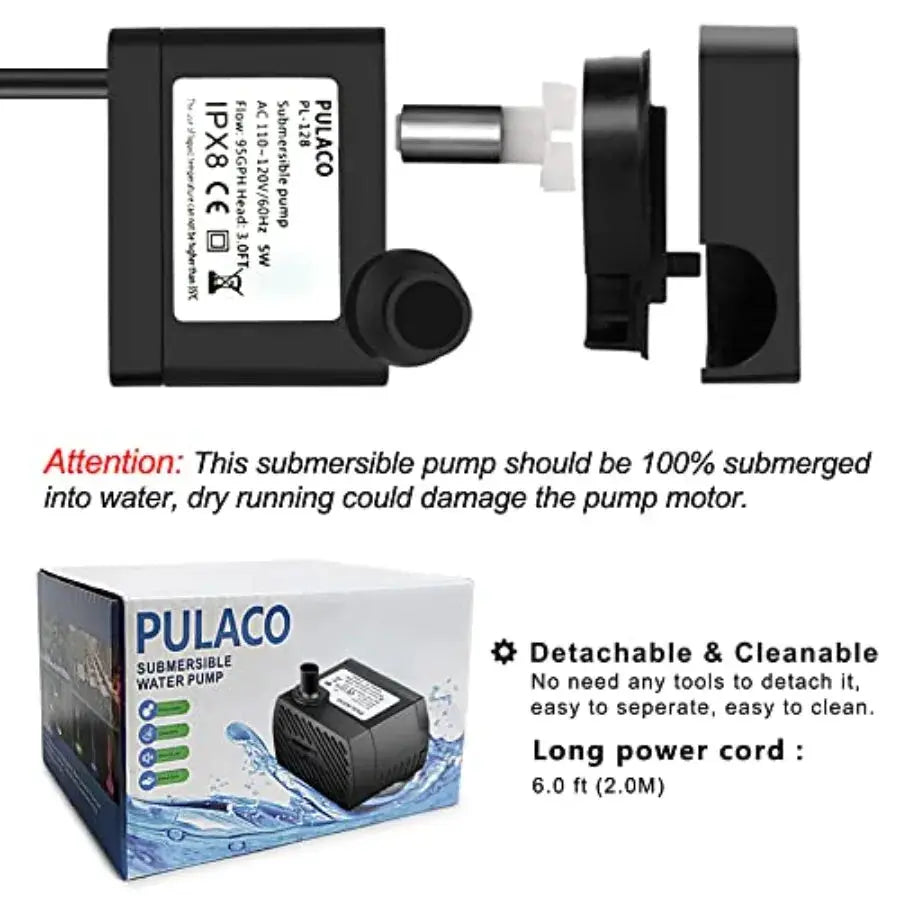 Submersible Fountain Pump | 50 Gph | 3 Watt | 2 Pack