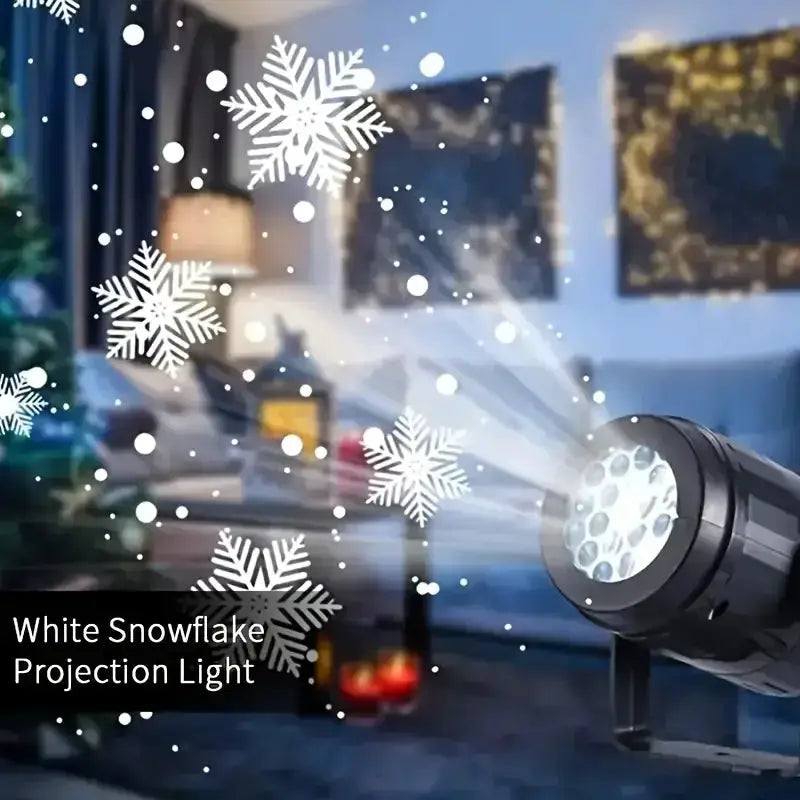 Christmas Snowflake Projector | USB Powered | Rotating Patterns | Black Plastic