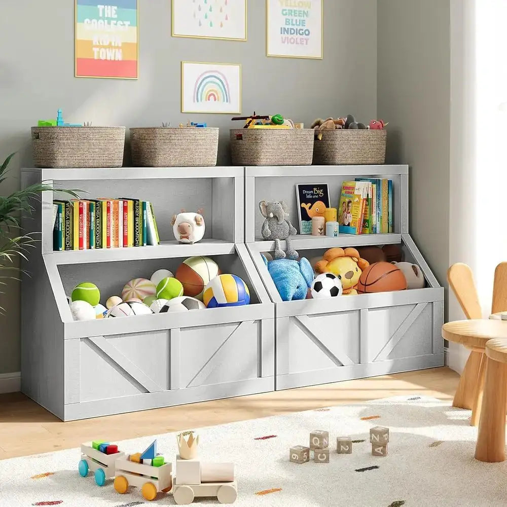 Kids Bookshel, Toy Storage, Wooden Toddler Bookcase Cabinet with Storage Organizer, Children's Large Cubbies or Playr from PriceLows™