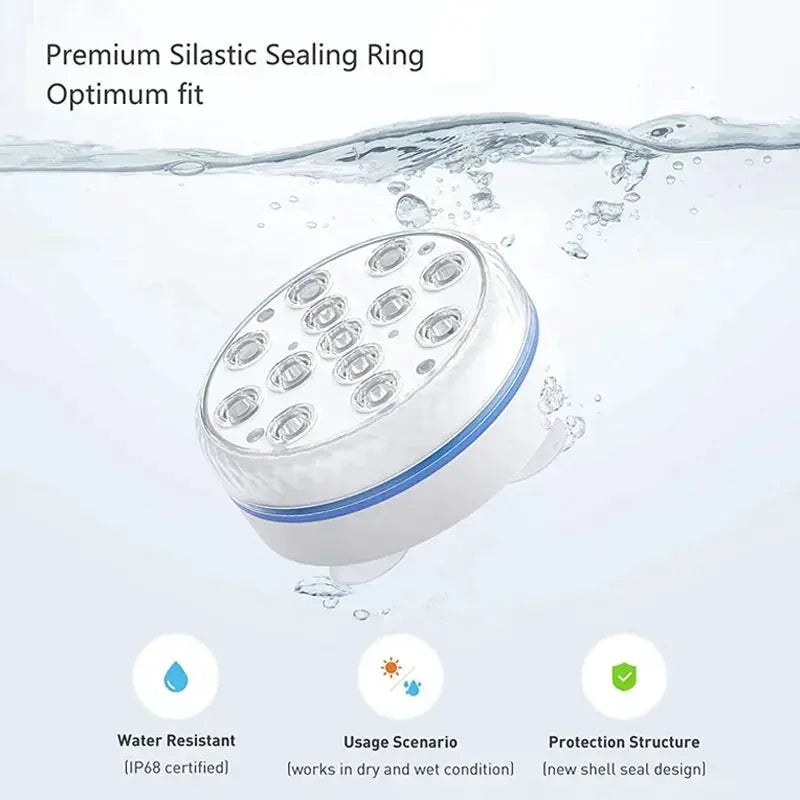 Updated IP68 Submersible Lights RGB Underwater Pool Lights with RF Remote Magnet Suction Cups Night Lamp for Pond Pool Aquarium from PriceLows™