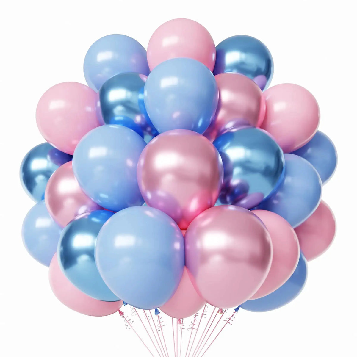 Latex Round Balloons | White And Gold Color | 12 Inch Size | 50 Pack Set