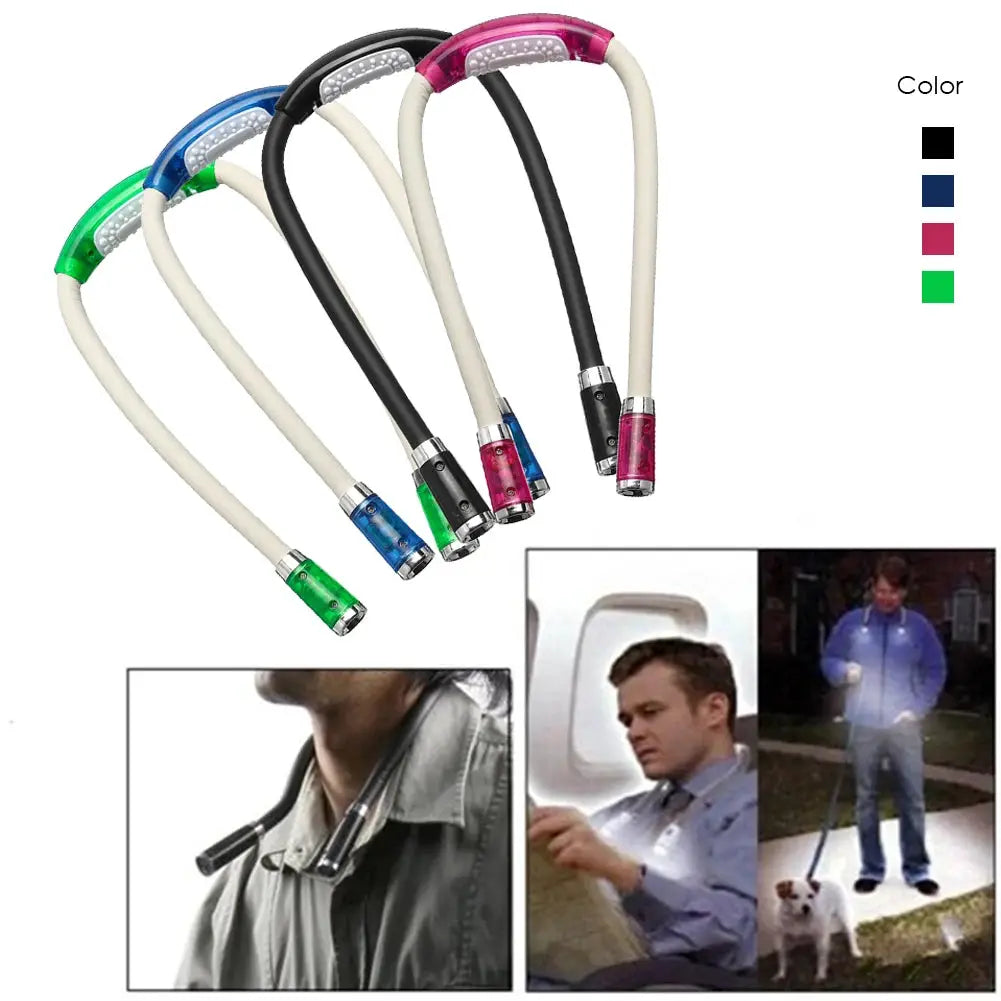 ABS LED Flexible Handsfree Hug Neck Reading Book Light Lamp Torch Flashlight Multifunctional Work Lamp from PriceLows™