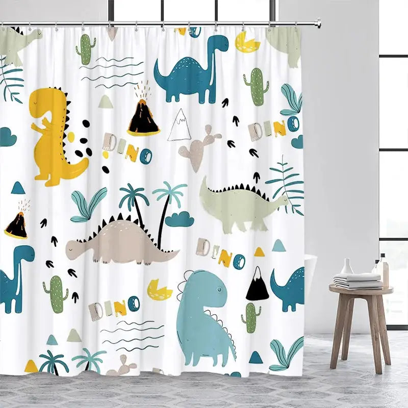 Shower Curtain Cute Cartoon Ocean Animal Print Waterproof Polyester Bath Curtain, Kids Positive Affirmation Dog Bathroom Decor w from PriceLows™