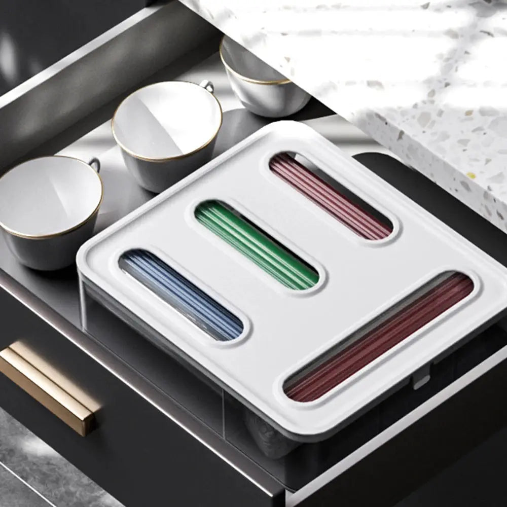 Drawer Organizer | Plastic | 4 Compartments | Ziplock Bag Organizer