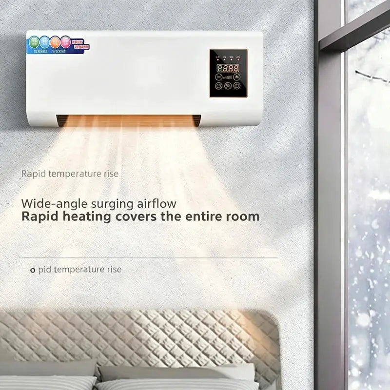 Electric Air Conditioner Fan Wall Mount Easy Temperature Timer Heating and Cooling Fan Space Heater Fan with Remote Control from PriceLows™