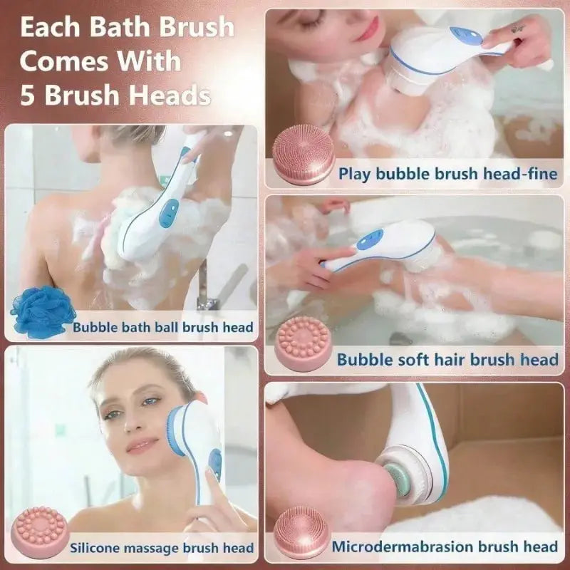 Electric Shower Body Brush | Long Handle | Soft Bristles | One Size