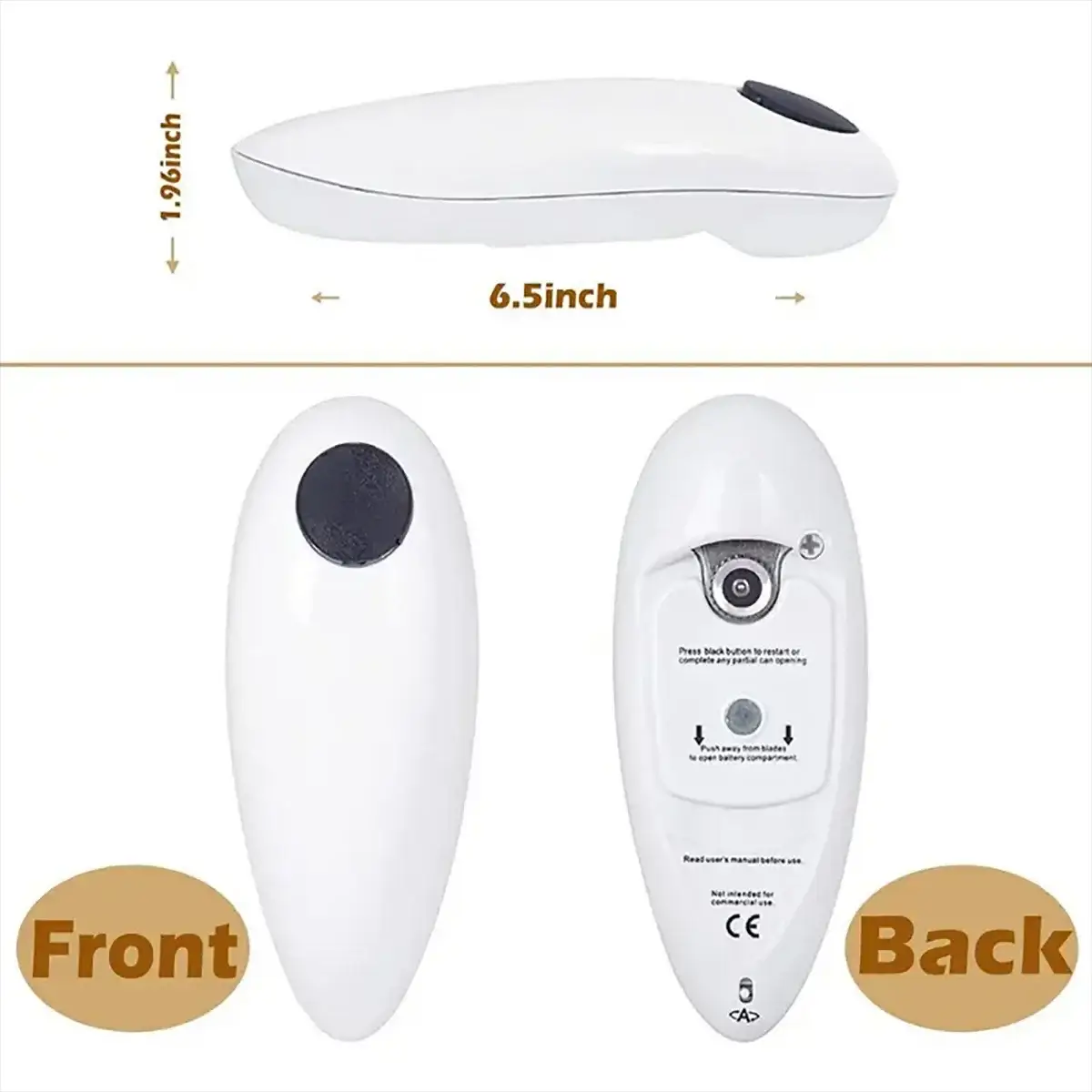 Electric can opener easy and easy to open cans and bottles complimentary 8-character bottle opener (Self provided 2 AA batteries from PriceLows™