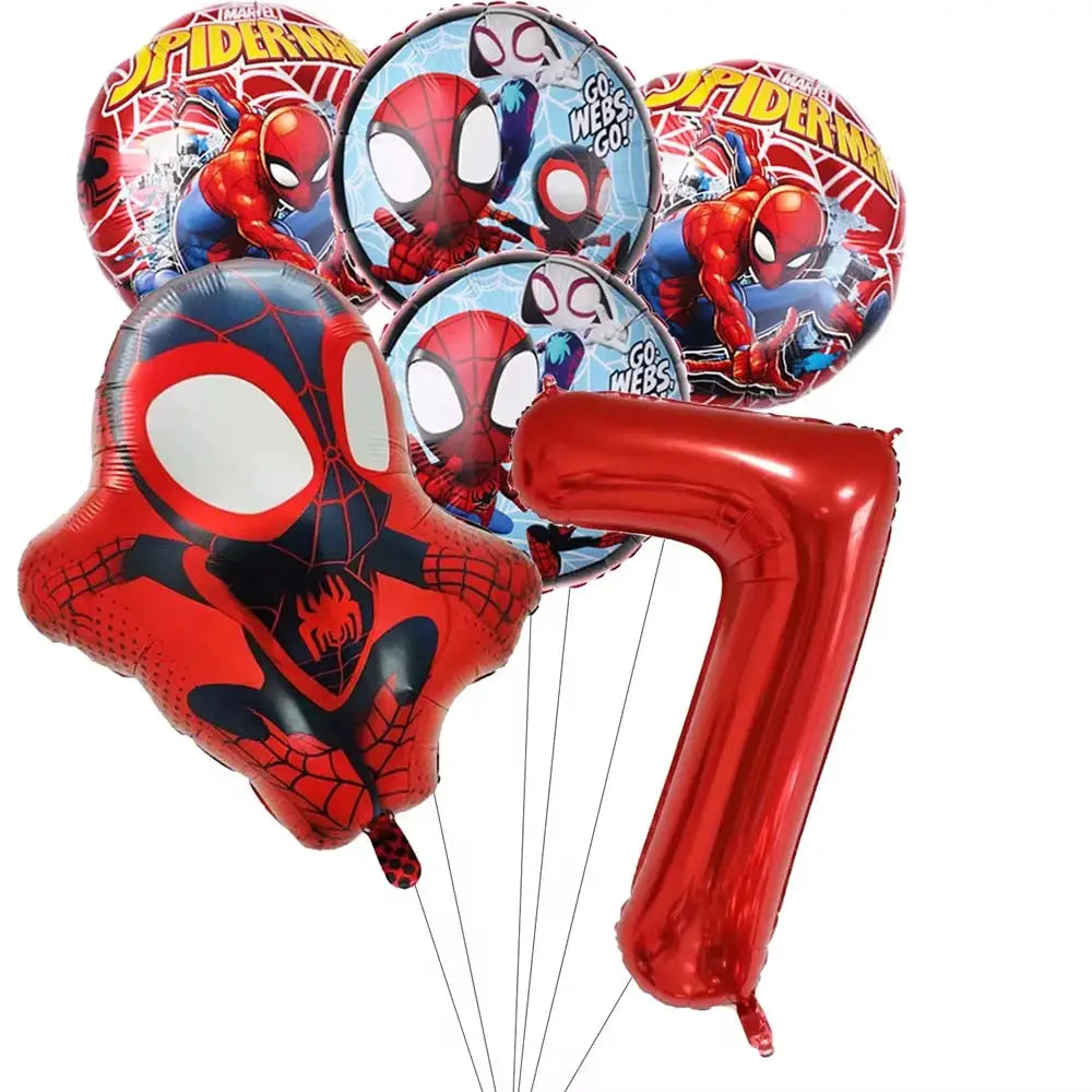 Spider Birthday Party Supplies | Disposable Tableware Set | 3D Balloon | Kids
