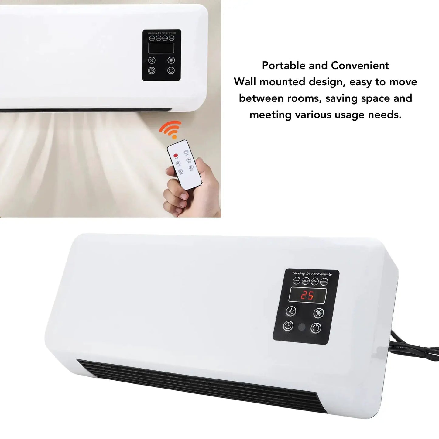 Wall Mounted Heater Cooler Energy Efficient Climate Control Small Cooling Heater Machine for Home Bedroom from PriceLows™