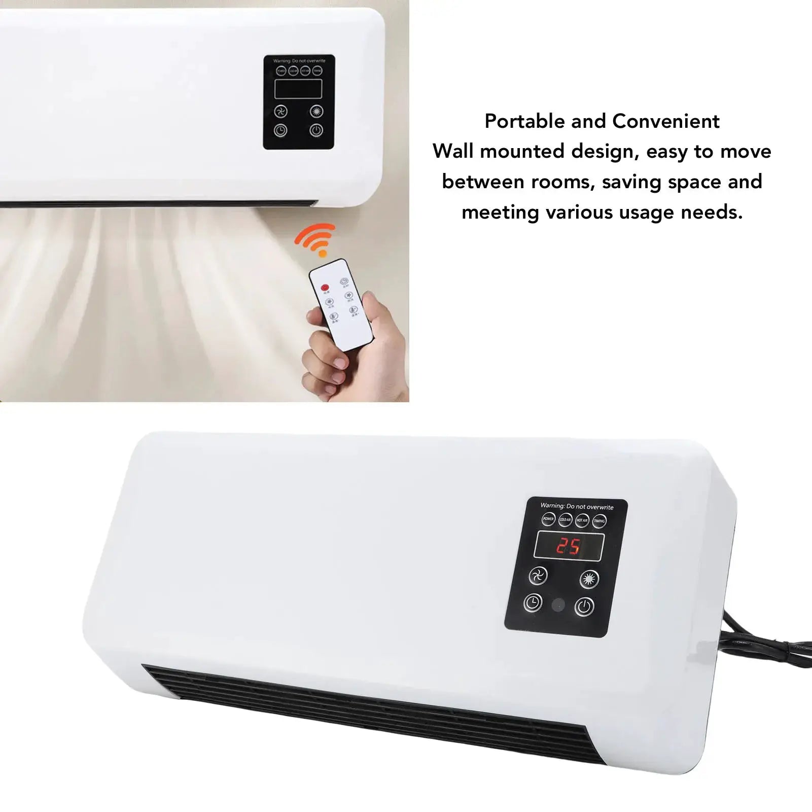 Wall Mounted Heater Cooler Energy Efficient Climate Control Small Cooling Heater Machine for Home Bedroom from PriceLows™