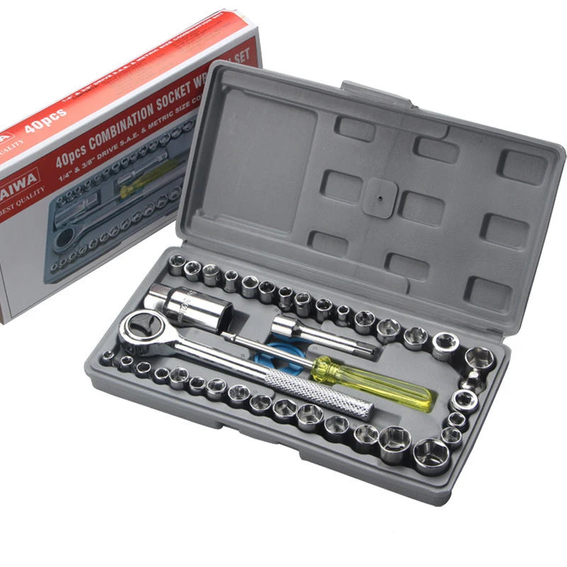 40pcs Auto Disassembly Tool Set Car Repair Socket Wrench Kit Professional Automotive Mechanical Maintenance Hand Tool Kit from PriceLows™