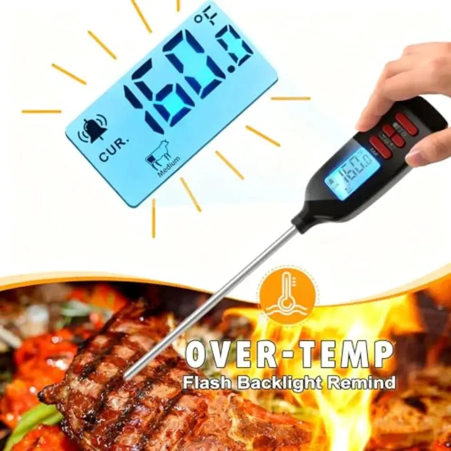 Meat Thermometer Digital Smart Instant Read Food Thermometer with Super Long Probe for Cooking Grilling Baking Kitchen Candy BB from PriceLows™