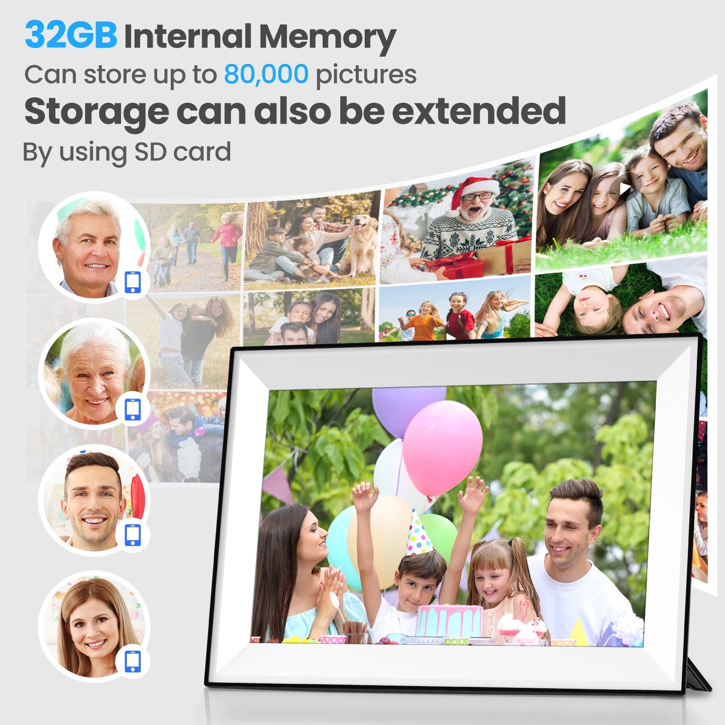 Frameo Digital Picture Frame | 10.1 Inch WiFi | 1280x800 HD IPS | 32GB