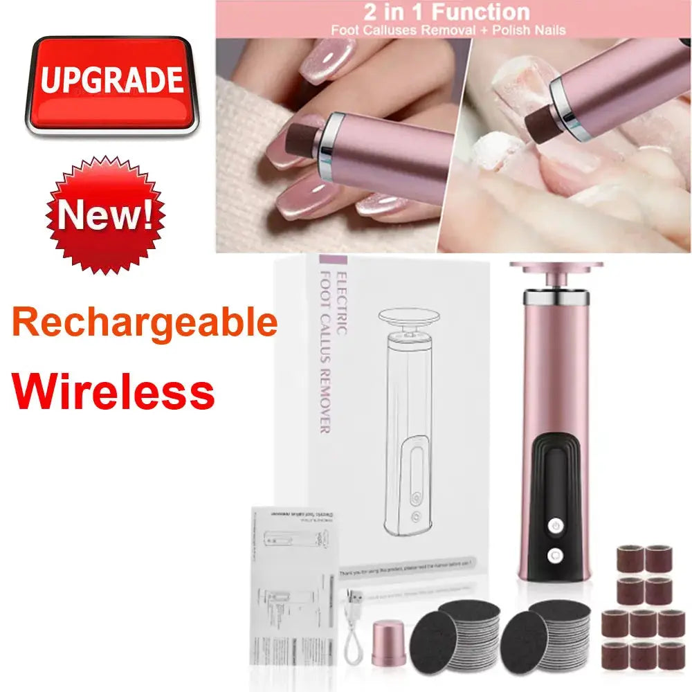 Electric Foot Callus Remover Foot Care File Heels Dead Skin Pedicure Tool Electronic Foot Grinder and Replacement Sandpaper from PriceLows™
