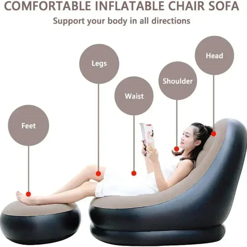 Inflatable Sofa Chair | Foldable Recliner | Indoor Outdoor Use