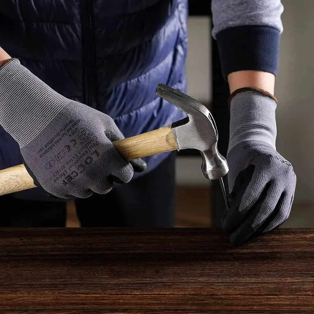 LOCCE Saety Work Gloves Microoam Nitrile Coated-12 Pairs,SeamlKnit Nylon Gloves,Home Improvement,Micro-oam Gloves from PriceLows™