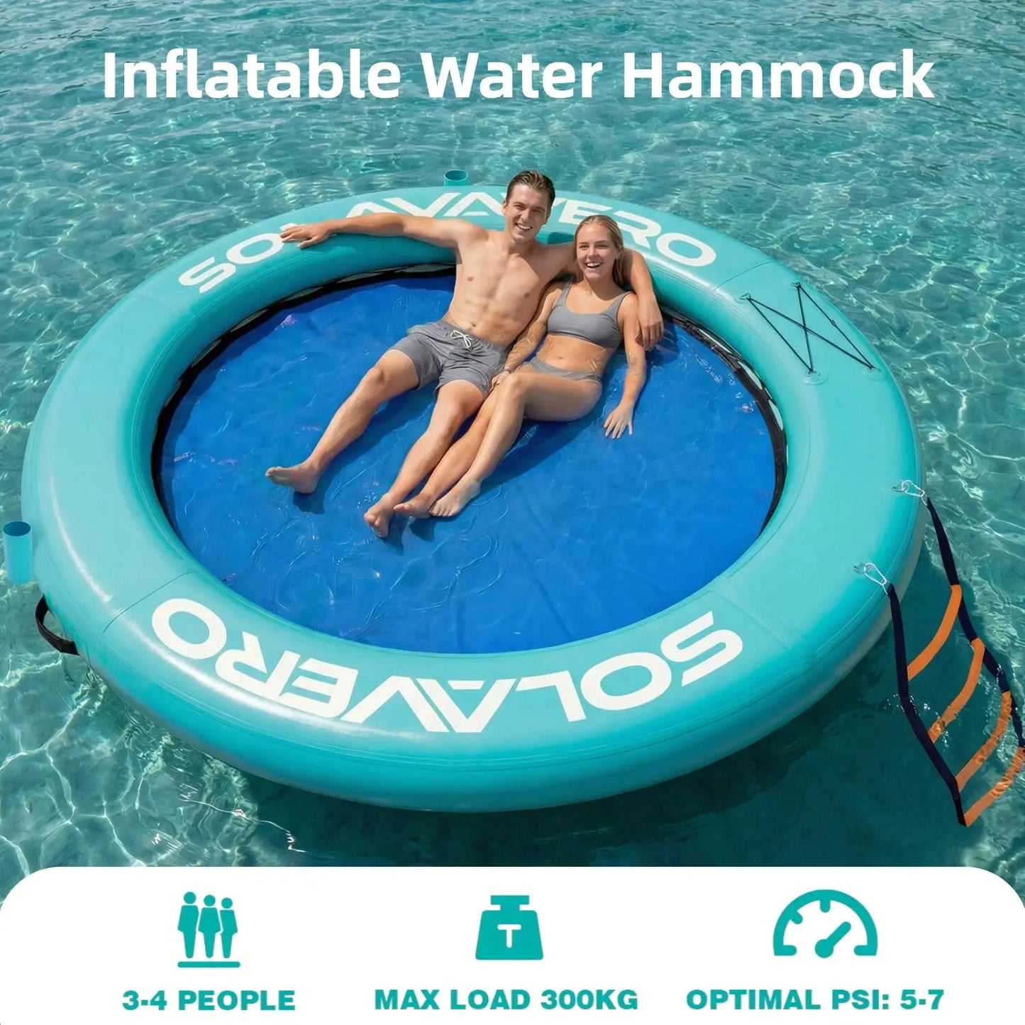 Inflatable Floating Dock | 3-4 Person | Foldable Design | Pool, Lake