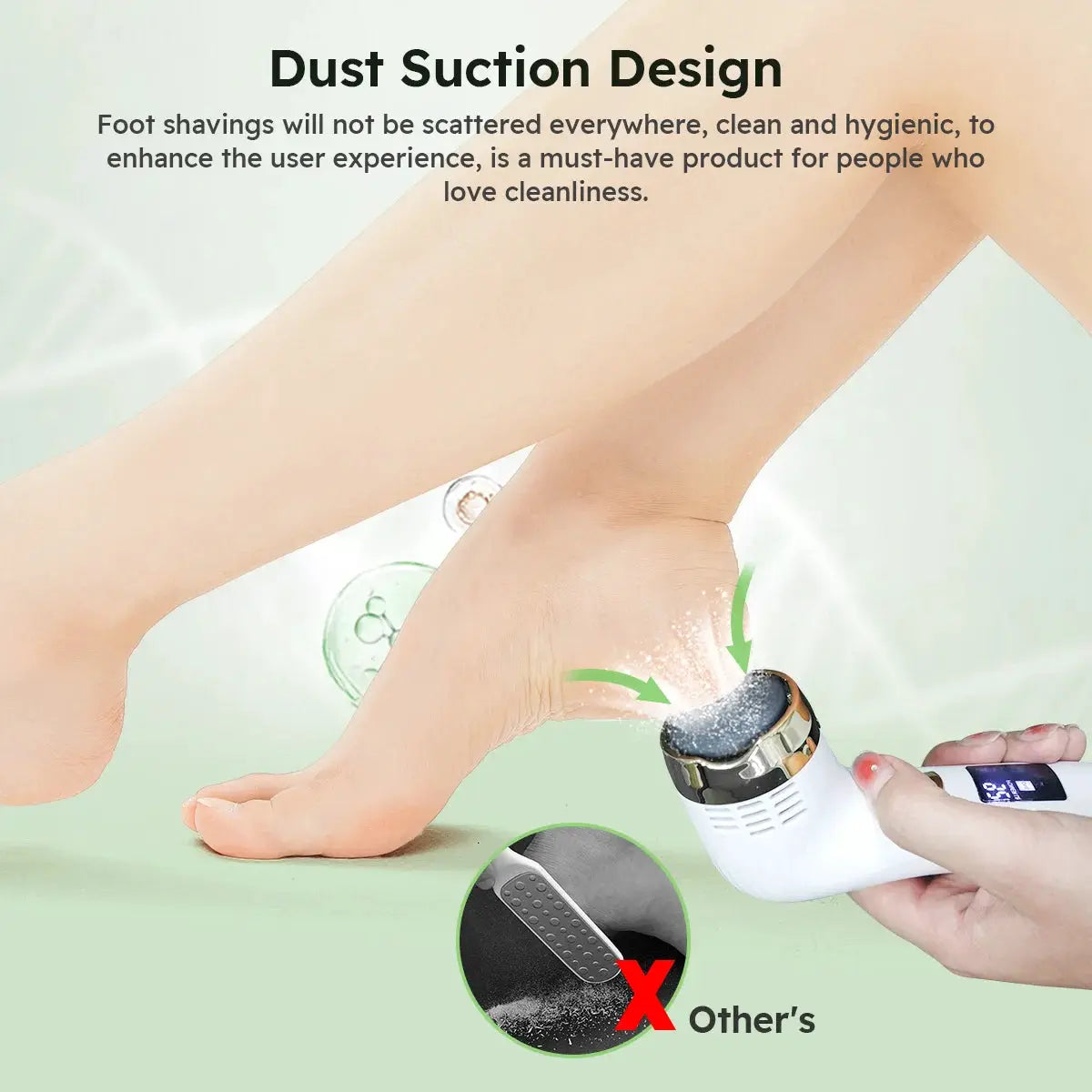 Rechargeable Foot Callus Remover Electric Pedicure Tool with Vacuum 6 Replaceable Heads USB Charging from PriceLows™