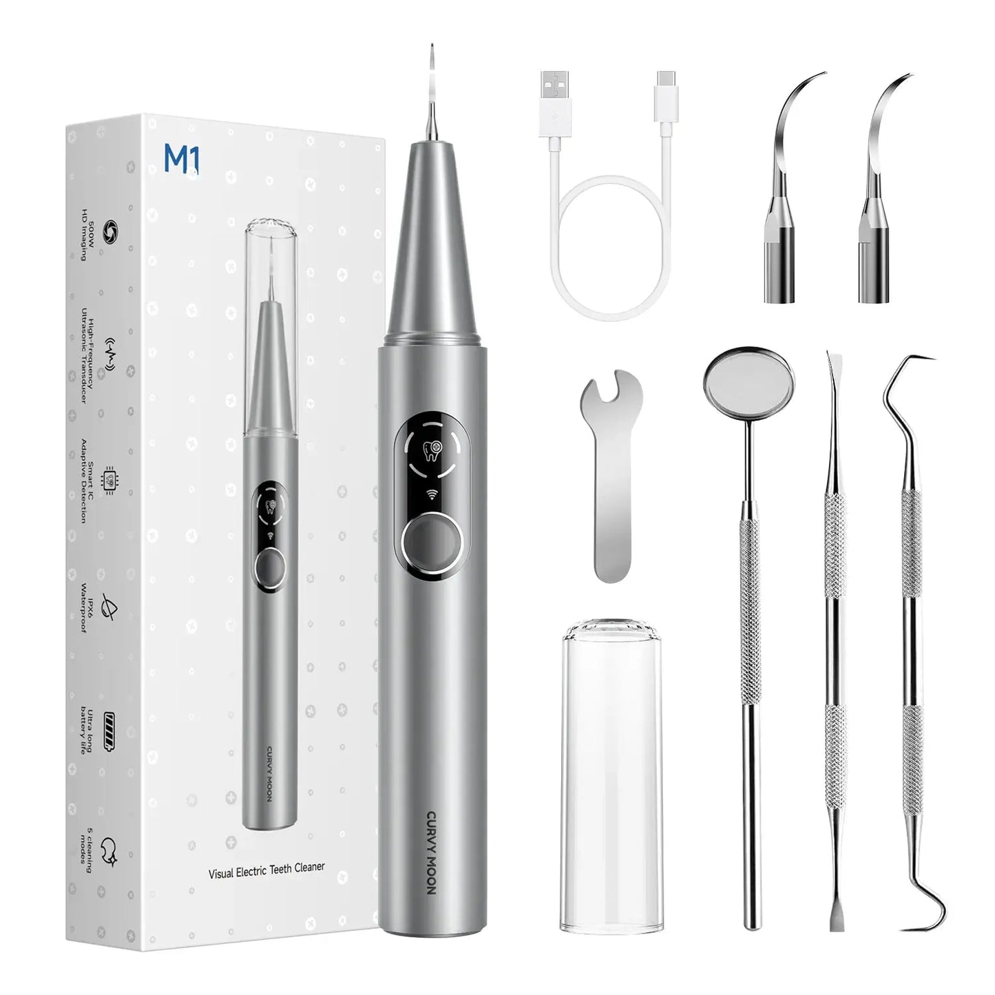Ultrasonic Dental Cleaner With Camera | Tartar Cleanup | USB Powered | Pro
