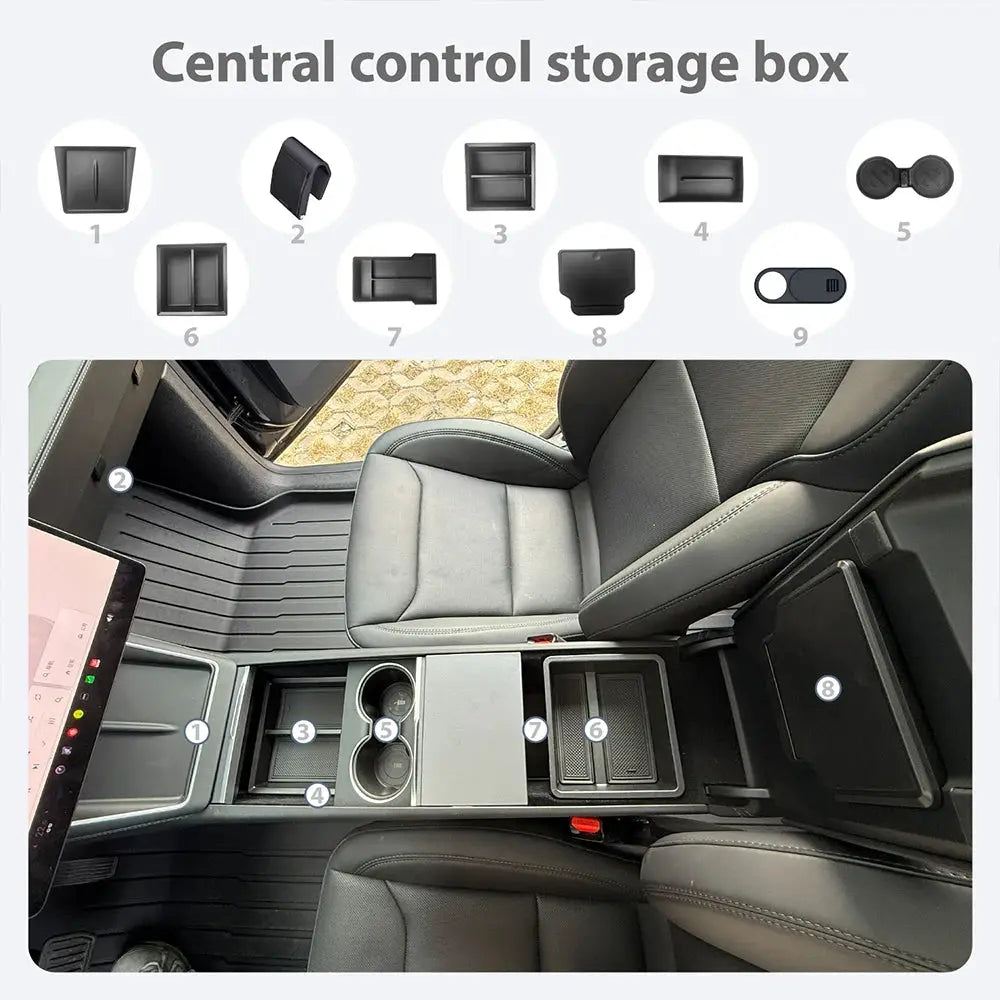 For Tesla Model Y Juniper Accessories Storage Box Set Trunk Seat Console Armrest Storage Box for Tesla Model Y Juniper 2026 2025 from PriceLows™