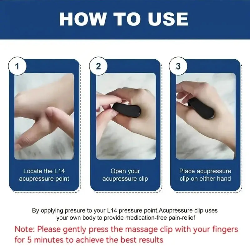 Universal Thumb Massage Clips | Portable Acupoint Massager | Plastic Hand Tool