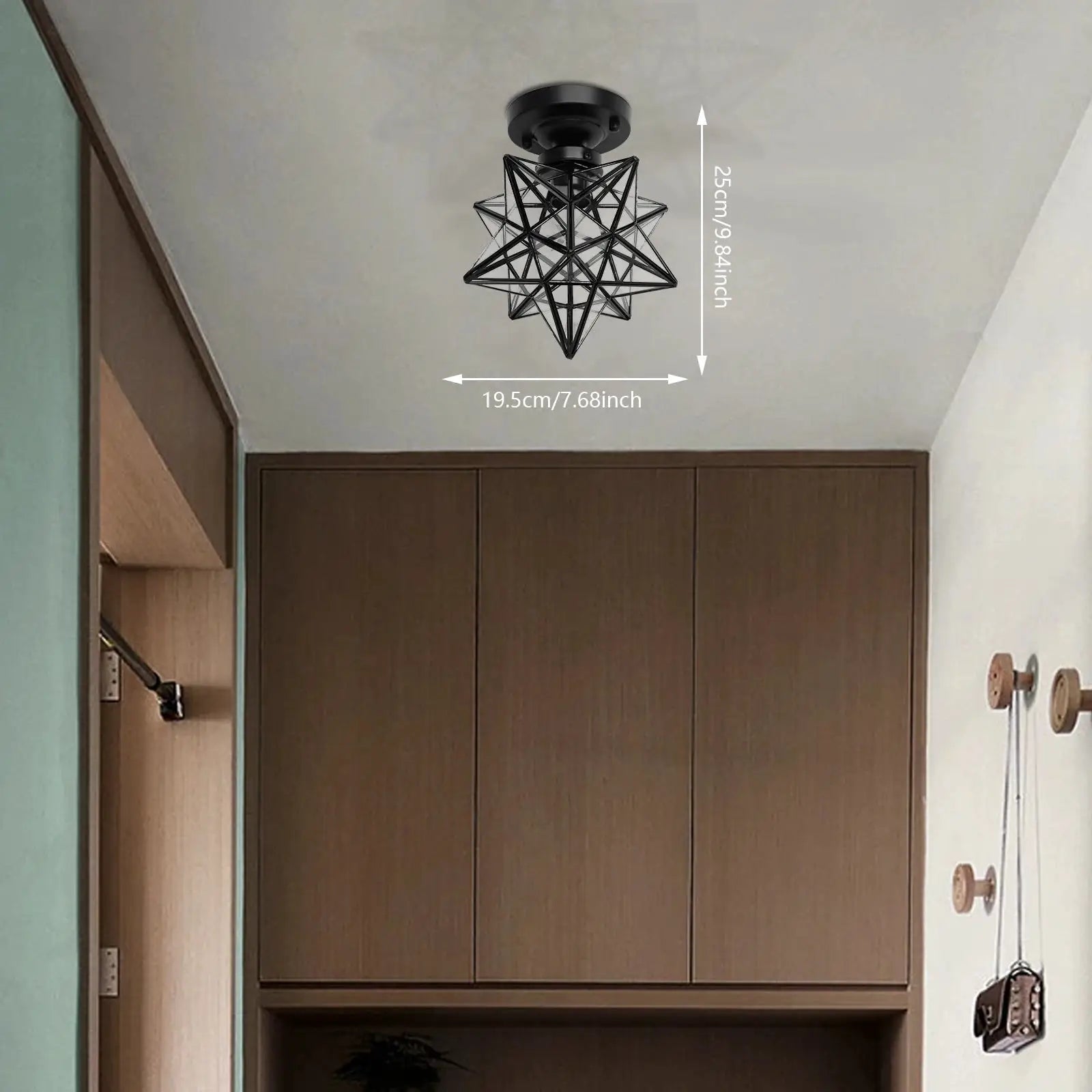 US Standard Moravian Star Ceiling Lamp, High-Clarity Glass Polished Surface, 5-10㎡ Coverage Romantic Lighting for Home/Hotel from PriceLows™