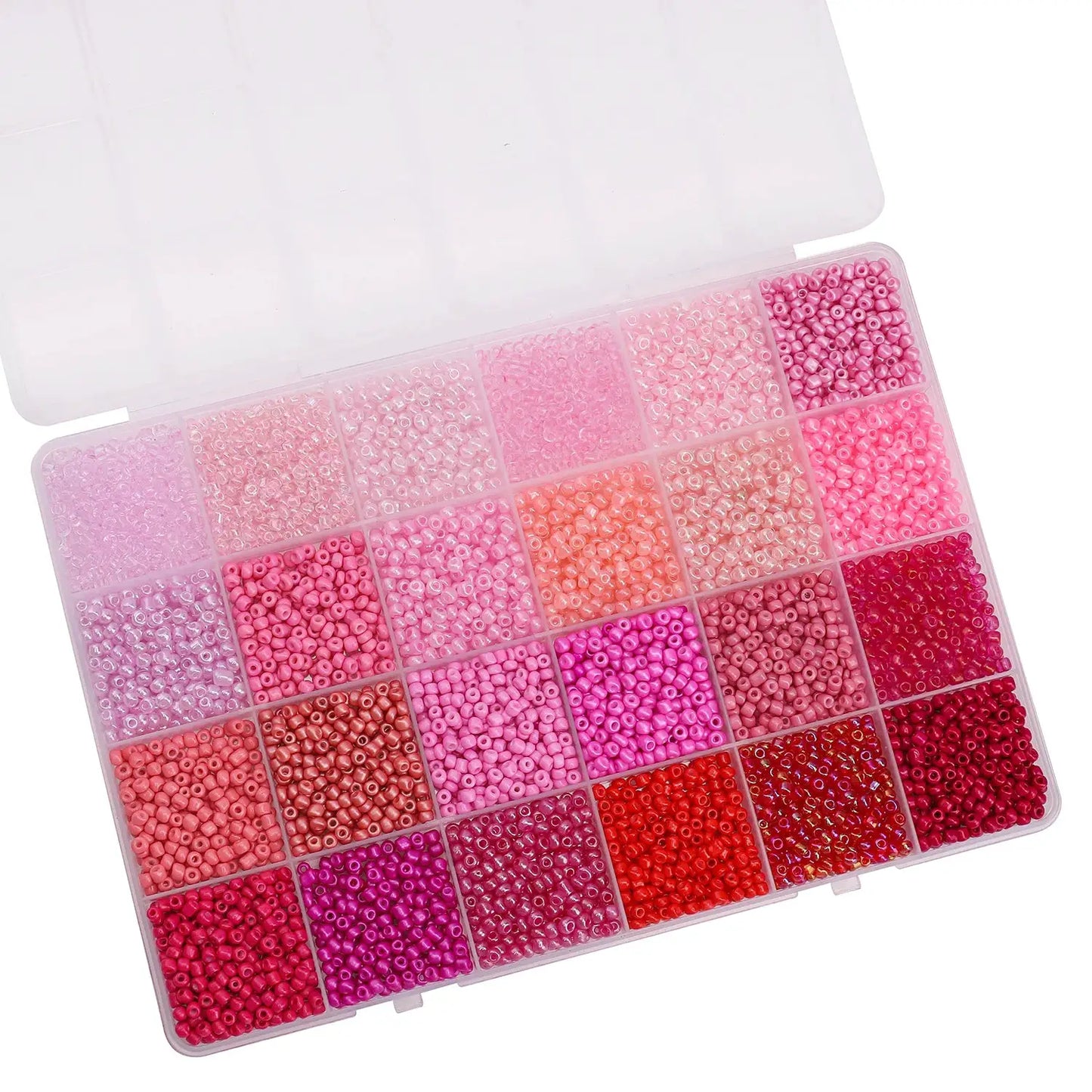 Glass Seed Beads Kit | 5200 Pc | 3mm Round | 24 Grid Box