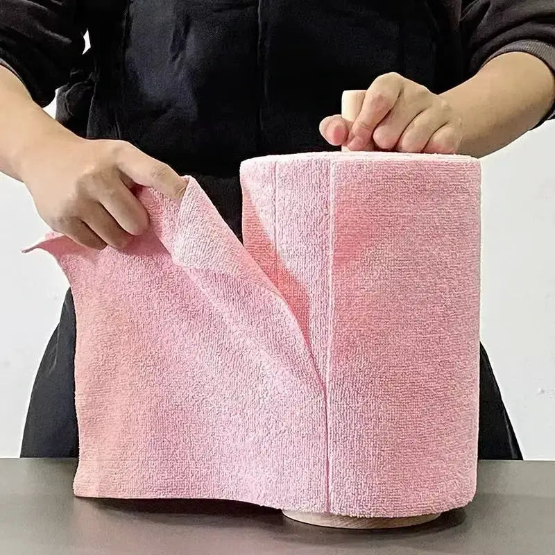 Reusable Cleaning Wipe Household Kitchen Cloth Microfiber Towel Rolls Dish Rags Wash Paper Towel Replacement 1 Roll of 20 Sheets from PriceLows™
