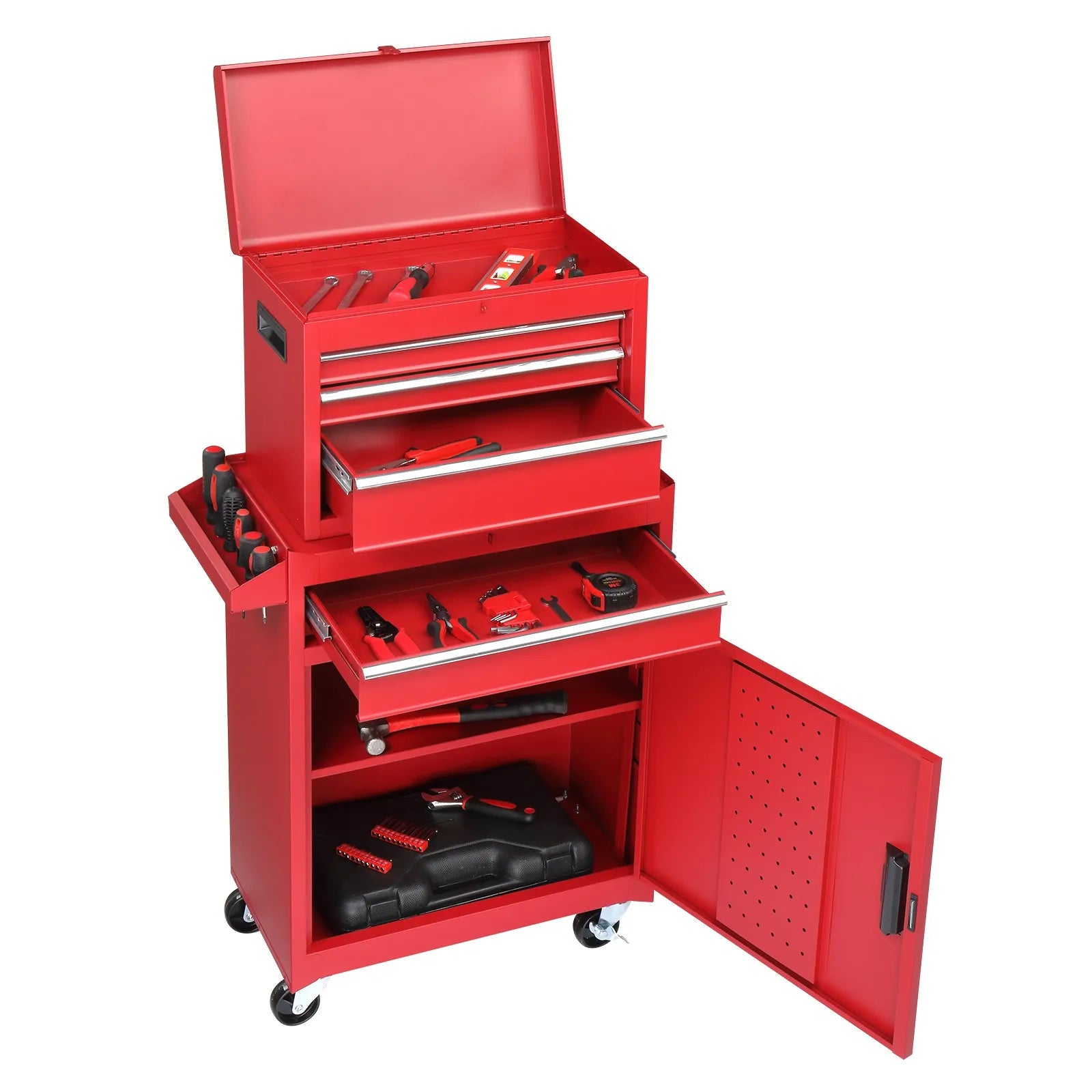 4 Drawers Rolling Tool Chest with Drawer & Handle Tool Organizer Cabinet from PriceLows™