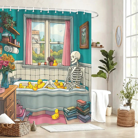 Vibrant & Fun Themed Polyester Shower Curtain - Stylish Bath Decor, Creative Bathroom Polyester For Home & Hotel from PriceLows™