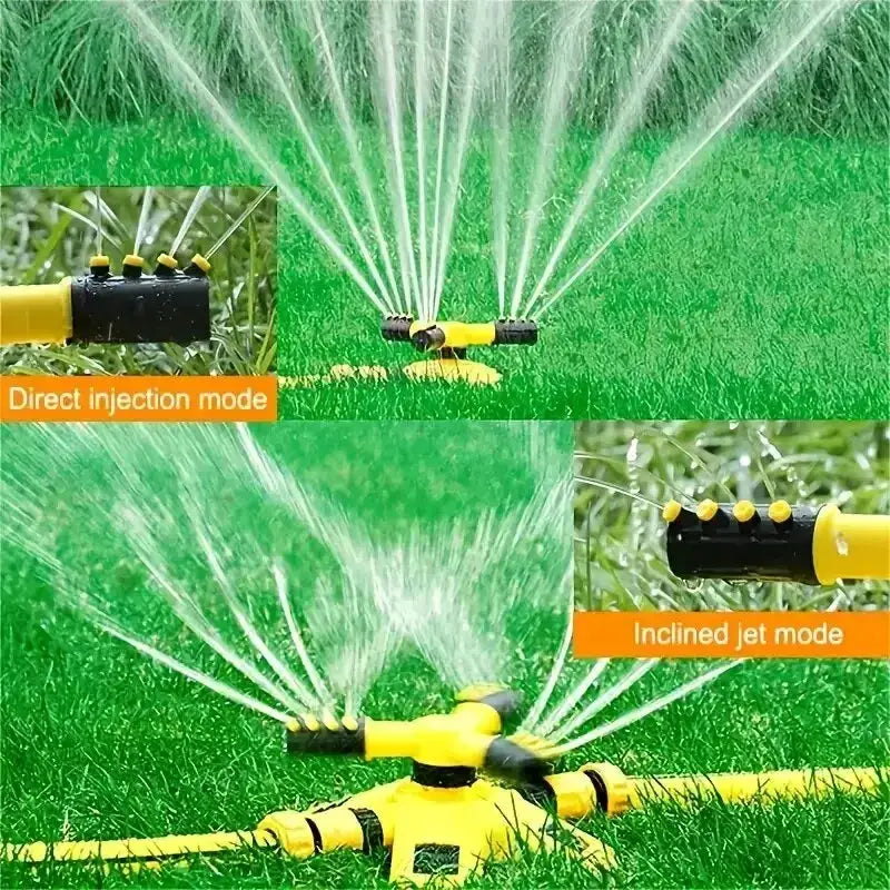 Auto Rotating Sprinkler | 360 Degree Coverage | Three Way Gear Drive