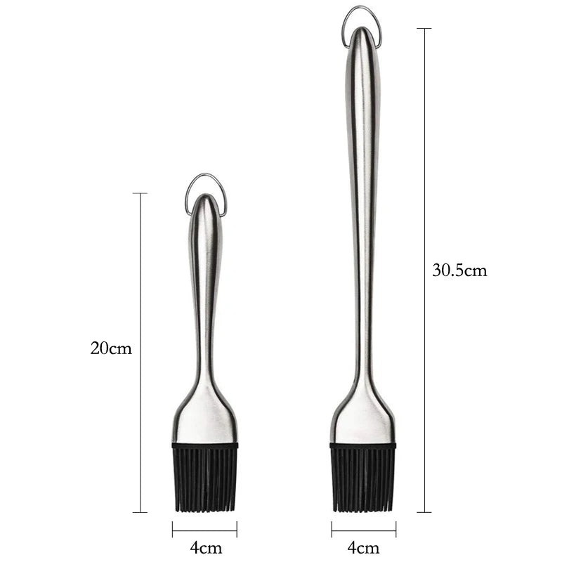 Silicone Basting Brush | Stainless Steel Handle | Heat Resistant 230C | 2 Pack