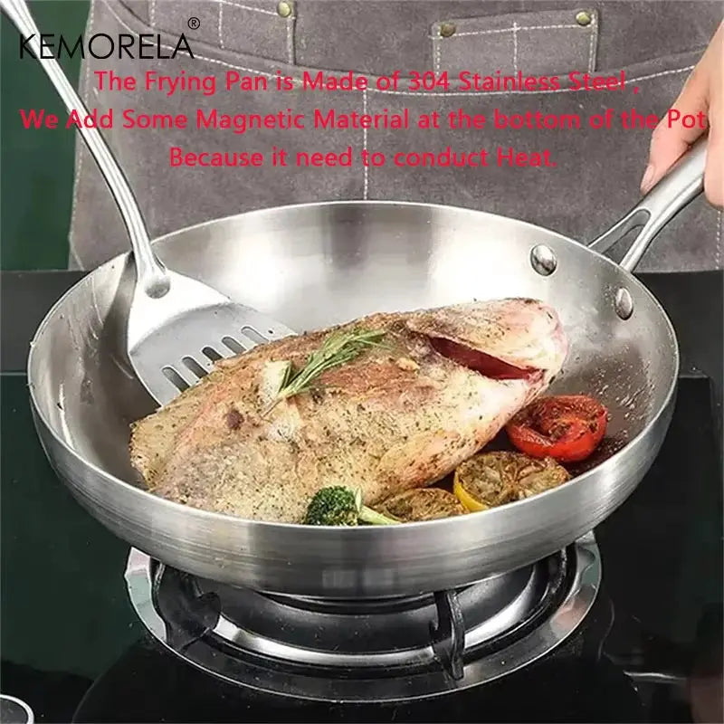 Frying Pan Set | 304 Stainless Steel | Non-Stick Coating | 22/24/26/28 cm